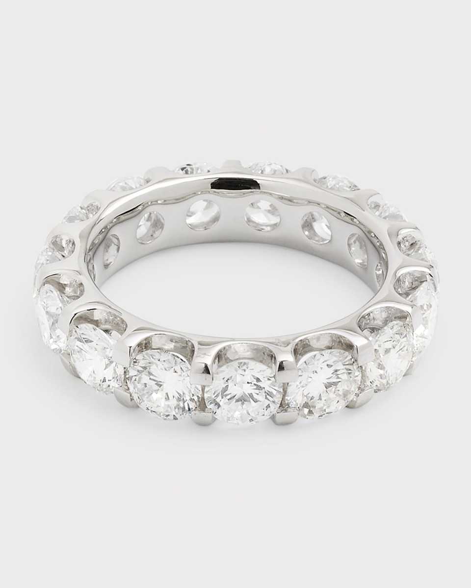 Lab Grown Diamond 18K White Gold Eternity Ring, Size 6, 5.0tcw